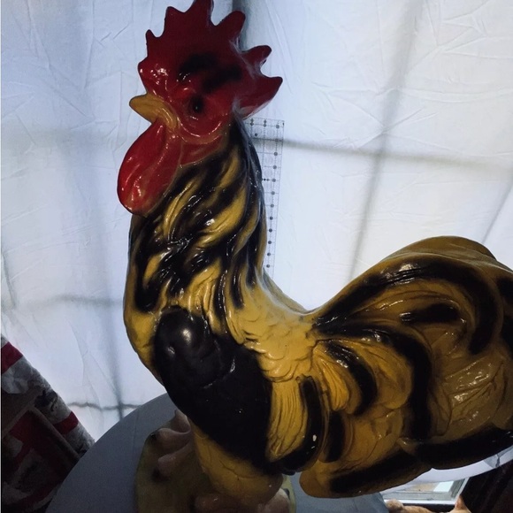 Vintage Chalkware HUGE ROOSTER STATUE 28” very nice! RARE - Picture 5 of 12